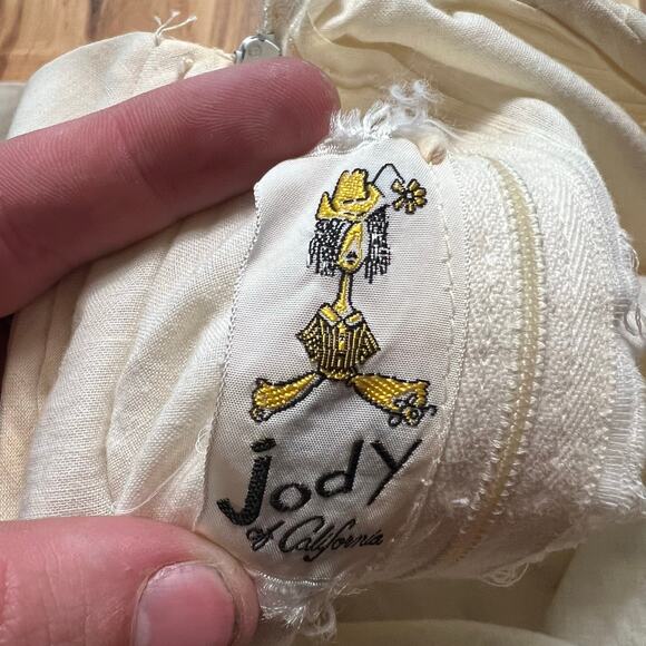 VINTAGE 60s Jody T Of California Skater Dress Size 4 Retro Polka Dot W/ Belt - Picture 7 of 8